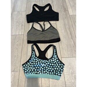 LOT OF 3 Nike Dri Fit Womens Large & Med Sports Bras Pullover Racerback gym